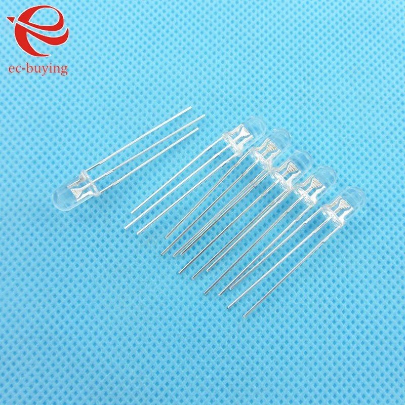 Двухцветный светодиод 3 мм прозрачный общий катод Круглый светоизлучающий диод