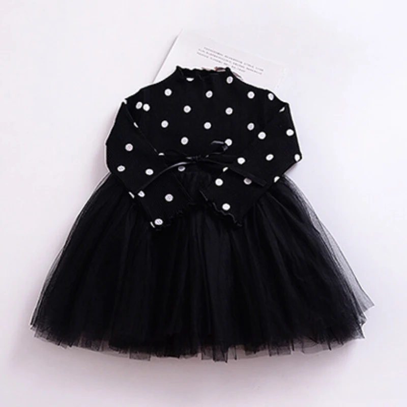 Winter Baby Dress For Girl Long Sleeve Princess Girls Dresses Polka Dot Toddler Birthday Party Costume Casual School Clothes | Детская