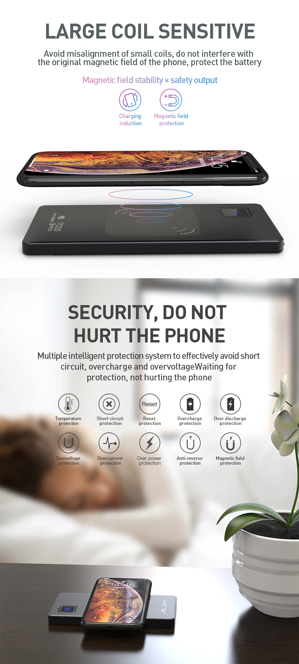 KEYSION 10000 мАч металлический type-C PD/QC3.0 power Bank 15 Вт 10 Вт 7,5 Вт Быстрое беспроводное зарядное устройство Qi аккумулятор для iPhone XS Max XR mate 20 Pro