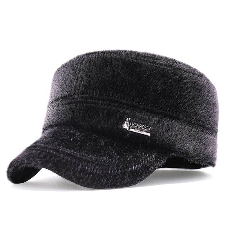 Модная зимняя мужская шапка Меховая сохраняющая тепло бейсбольная толстая