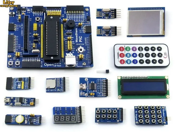 PIC Development Board PIC16F877A PIC16F877A-I/P 8 бит RISC + 14 комплектов аксессуаров = Open16F877A Package B |