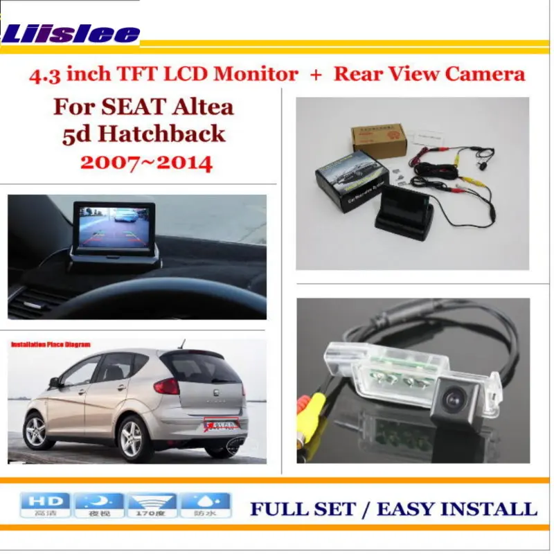 

Auto Camera For SEAT Altea 5d Hatchback 2007-2014 Car Reverse Rear Camera 4.3" TFT LCD Monitor Parking System