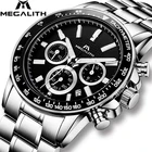 MEGALITH Mes's часы Топ бренд класса люкс водонепроницаемые спортивные часы Relogio Masculino Хронограф Дата Бизнес Кварцевые часы для мужчин
