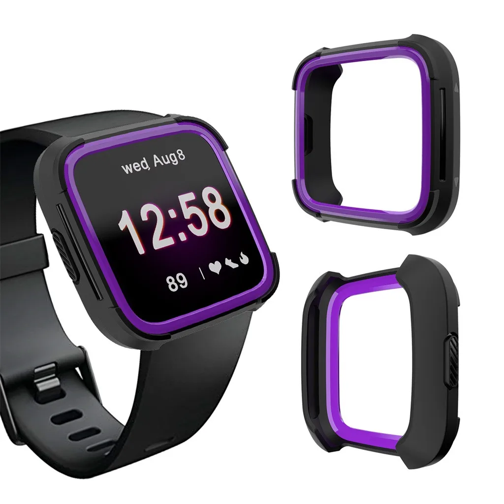 Фиолетовый Новинка, мягкий защитный силиконовый чехол из ТПУ Для Fitbit Versa/Versa Lite,, защитный чехол - Цвет: Фиолетовый