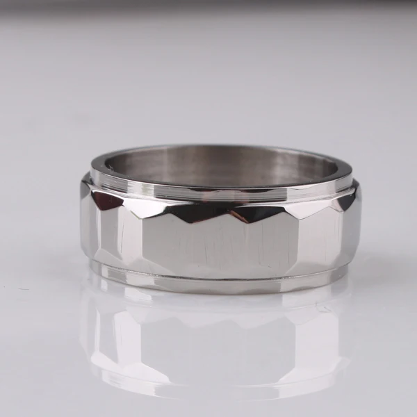Бесплатная доставка шириной 8 мм света разделе серебряные кольца 316L