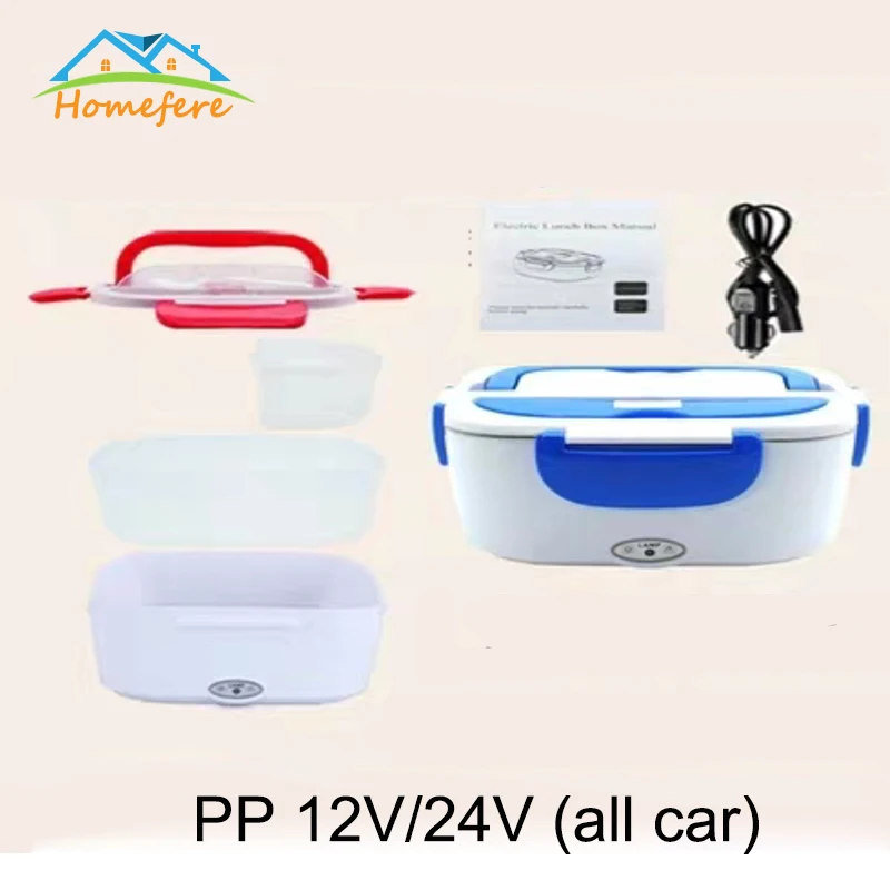 PP for Car Blue 1.5L 110V/220V Portable Electrical Lunch Box Office School Car Lunchbox Kids Heated Lunch Box bento Food Container Free Shipping - Color: PP for Car Blue