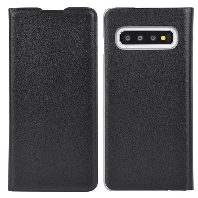 Black Кожаный Чехол-книжка Бумажник чехлы на samsung Galaxy S10 плюс S10E 5G S9 M10 M20 J4 J6 A6 A8 плюс A7 A10 A70 A 6 7 8 10 70 M 20 S 10 10e 9 Роскошный Противоударный чехол С карманом для пластиковых карт - Цвет: Black