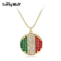 longway glass cabochon dome jewelry crystal italy flag necklace handcrafted gold color beads jewelry long necklace sne150880103