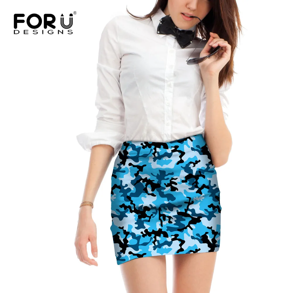 FORUDESIGNS/Азиатский Размер Женская юбка армейский зеленый цвет женские мини юбки