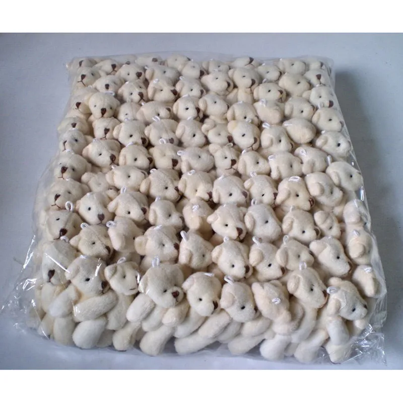 100 шт./лот каваи маленькие мишки со шкурой ног плюшевая игрушка 6 5 см миниатюрные