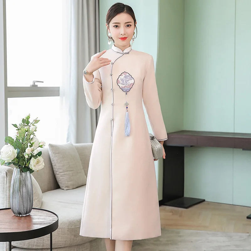 

2019 Autumn and winter arrival Chinese traditional women's clothing plus size cheongsam M-3XL