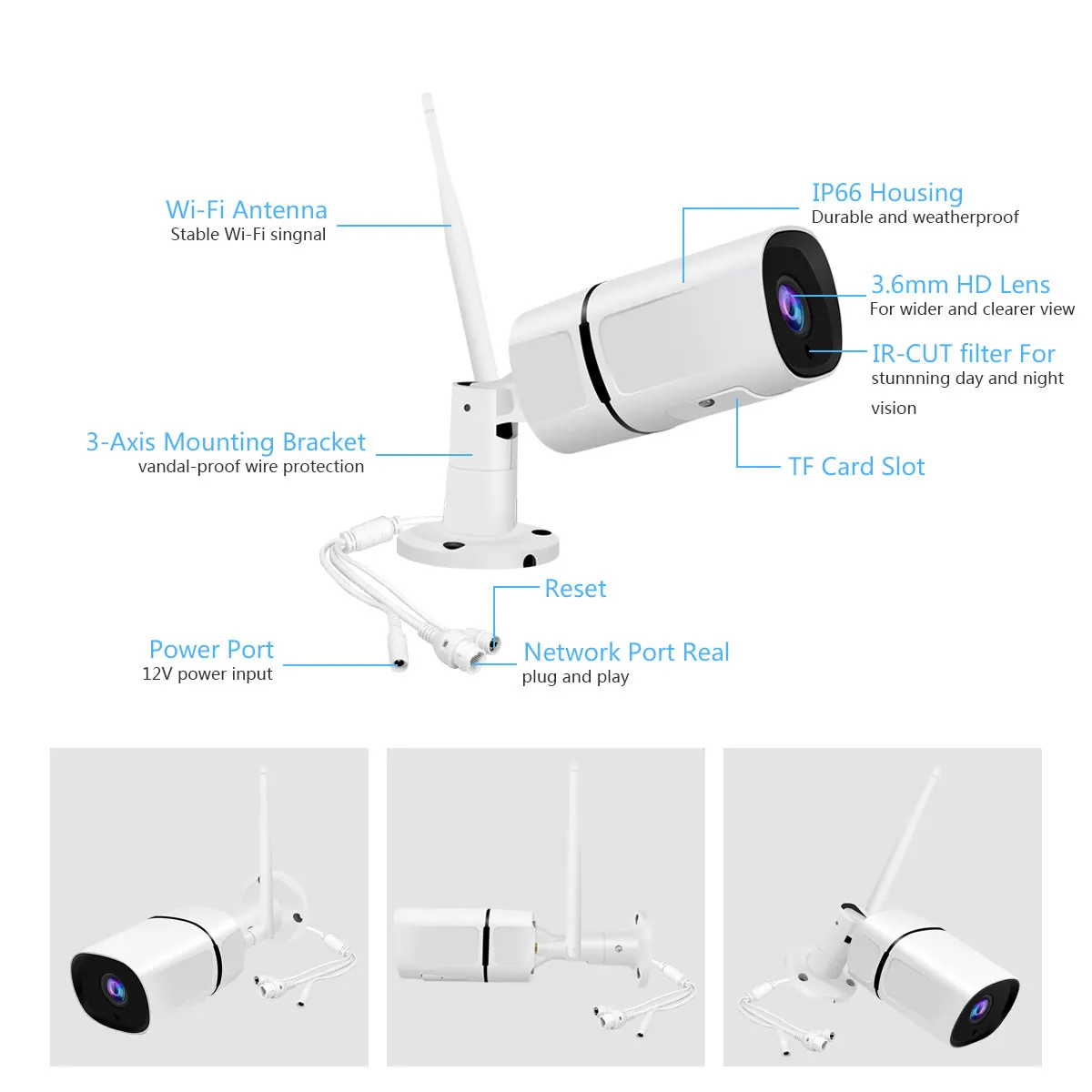JOOAN с ONVIF HD 1080P IP камера беспроводной Wi Fi Пуля Камара Открытый водонепроницаемый IP66 ночное видение ИК безопасности
