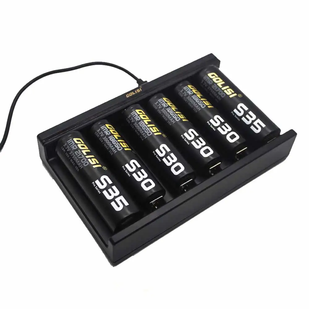 GOLISI Needle I6 USB Зарядное устройство s для 6 слотов Перезаряжаемые Батарея с зарядка