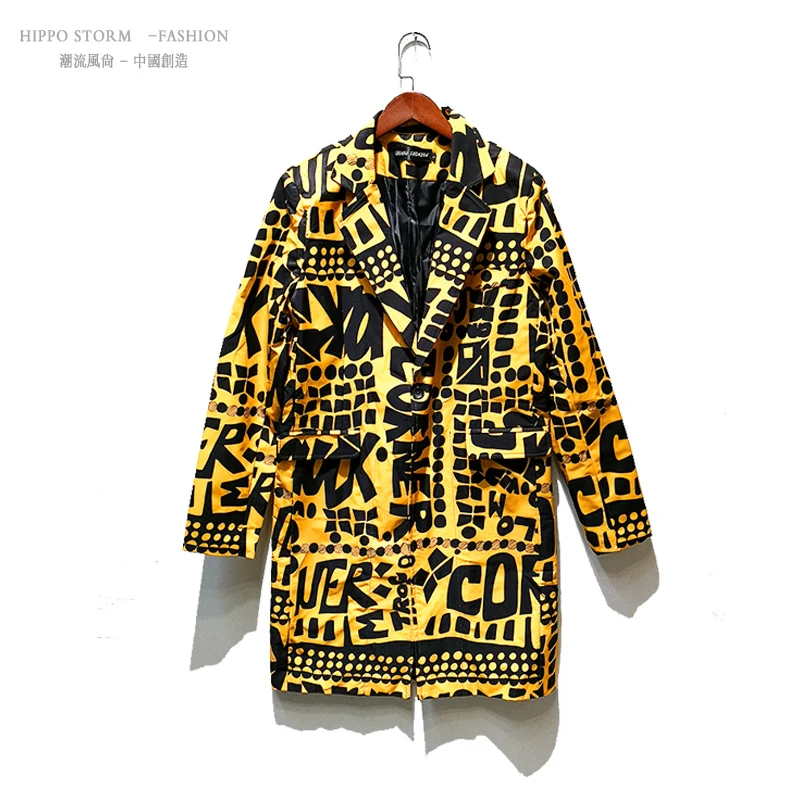 Yellow Мужской приталенный Блейзер, желтый костюм, куртка для ночного клуба, сцены, певица, одежда для диджея, Heren Colberts, Длинные повседневные Костюмы, Блейзер, Masculino - Цвет: Yellow