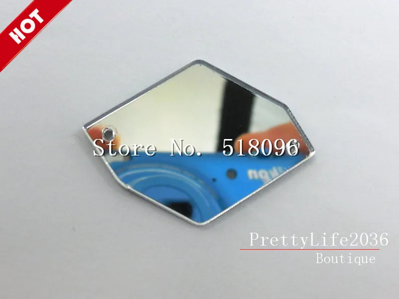 80 шт., зеркальные акриловые серебряные бусины 24x34 мм