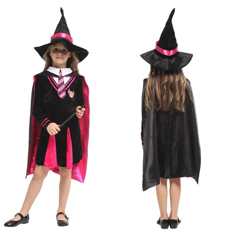 

M-XL Girls Halloween Magician Costume for Kids Children Sorceress Witch Cosplay Purim Carnival Stage play Masquerade party dress