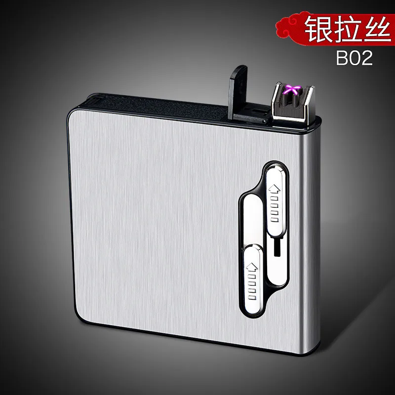 3 Портативный USB чехол для электронной сигареты с двойной дугой Зажигалка 20 шт. держатель для сигарет usb зарядка Зажигалка гаджеты для мужчин - Цвет: 3