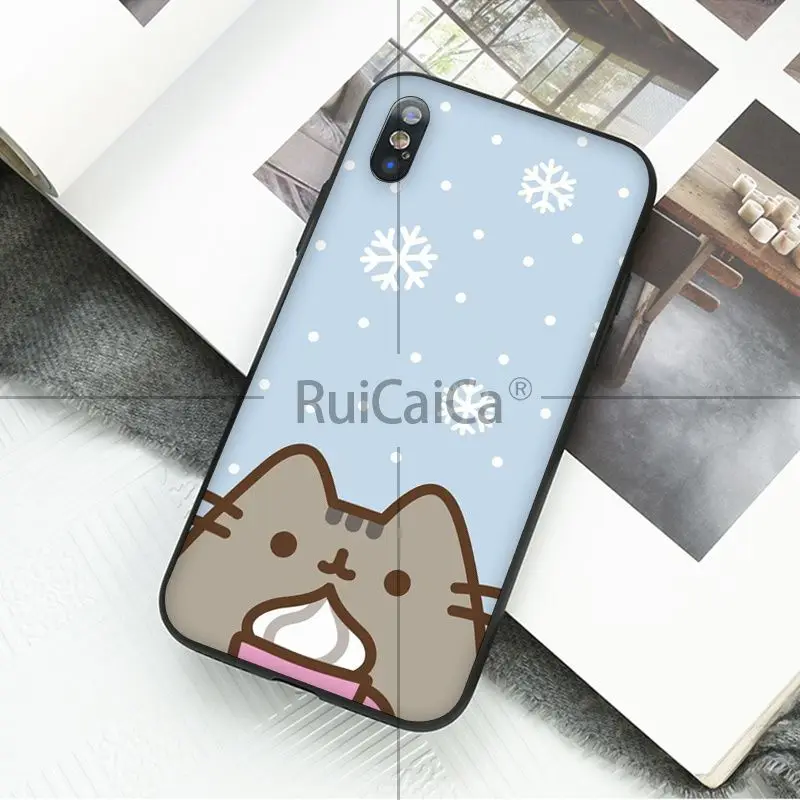 Ruicaica каваи молан мультфильм аниме собака кошка черный ТПУ чехол для телефона iPhone 8 7 6 6S Plus 5 5S SE XR X XS MAX Coque Shell