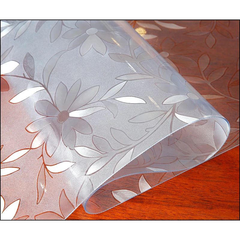 Прозрачная скатерть из ПВХ однотонная мягкая стеклянная прозрачная