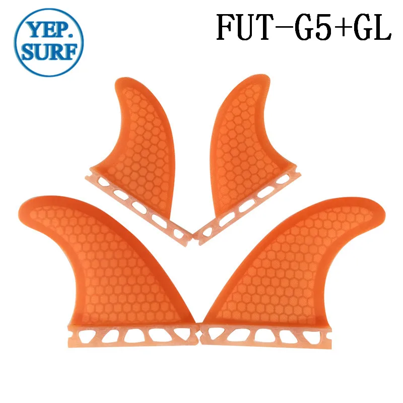 Future G5 + GL оранжевая доска для серфинга fin quad Набор стекловолокна honeycomb