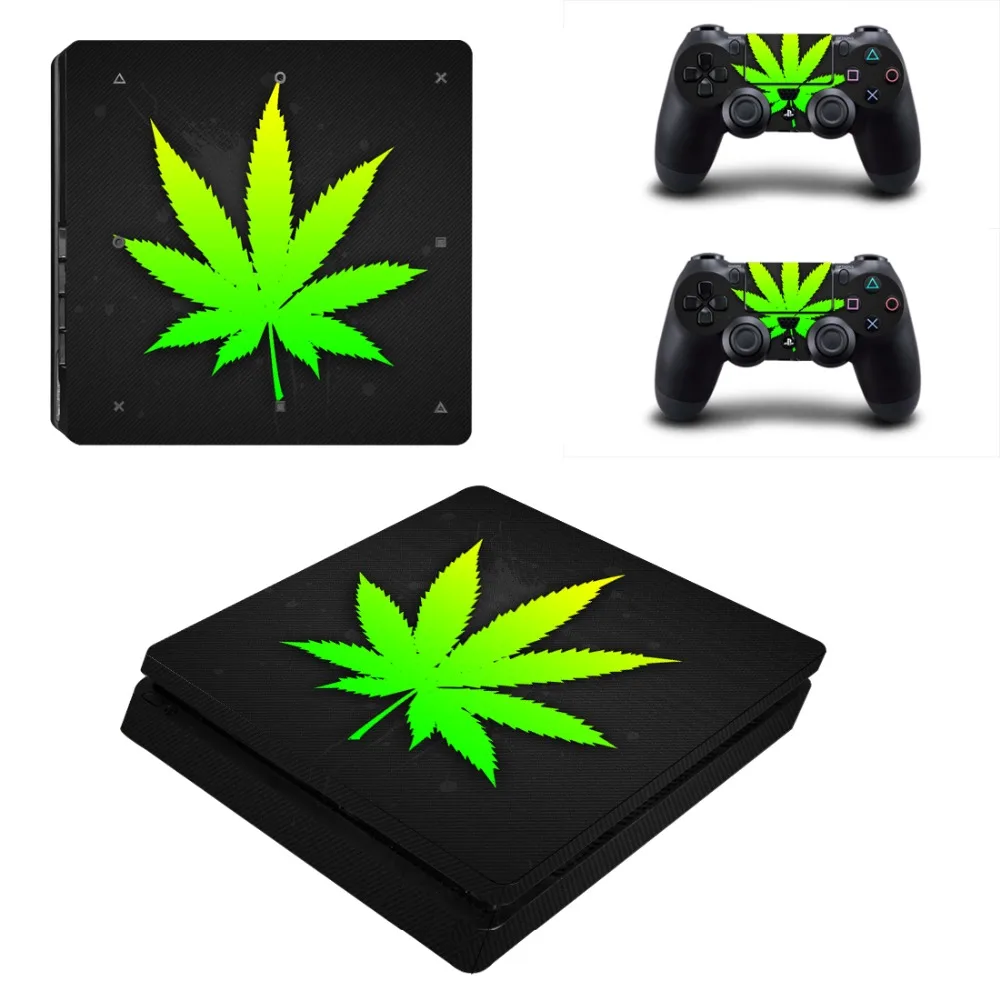 Виниловая наклейка для PS4 Slim Skin Sticker чистый белый зеленый лист трава Playstation 4 и 2