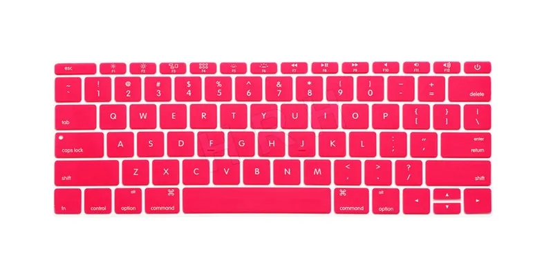 Pink HRH Цветной силиконовый чехол-клавиатура для ноутбука Macbook New Pro 13 A1708(версия без сенсорной панели) и для Mac 12 дюймов A1534 - Цвет: Pink