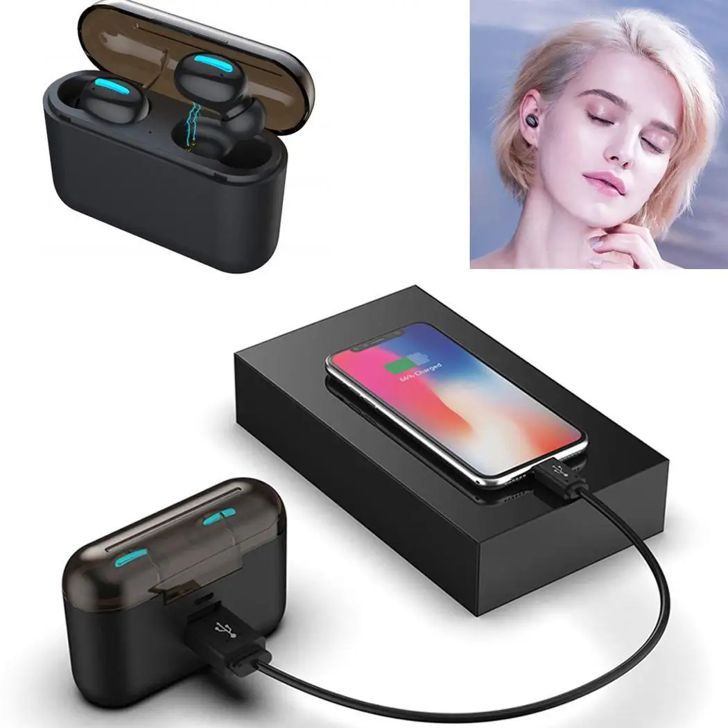 Стерео bluetooth гарнитура HD Sound In Ear 5 V/1A наушники 10 50 с 1500 mAh 2600 зарядное устройство 69g 4g
