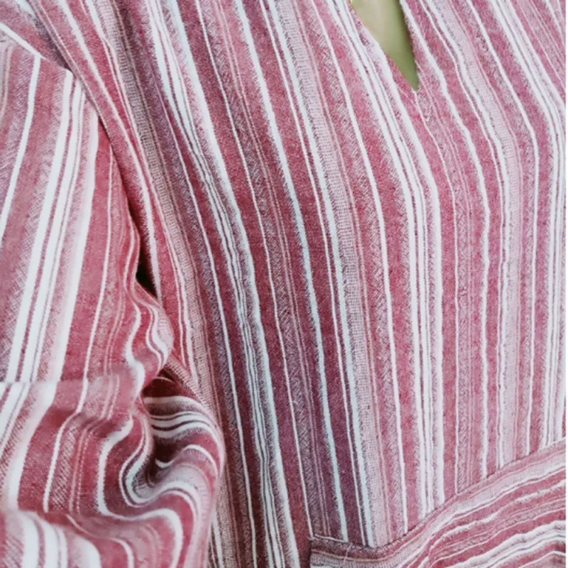 2020 Autumn Dress Women Striped Printing Elegant Bohemian Patchwork Long Elbise Sleeve V-neck Loose Vestido Ladies | Женская одежда
