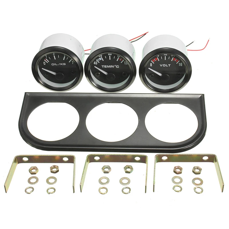 Вольтметр транспортного средства &amp температура воды манометр масла 2 дюйма 52 мм