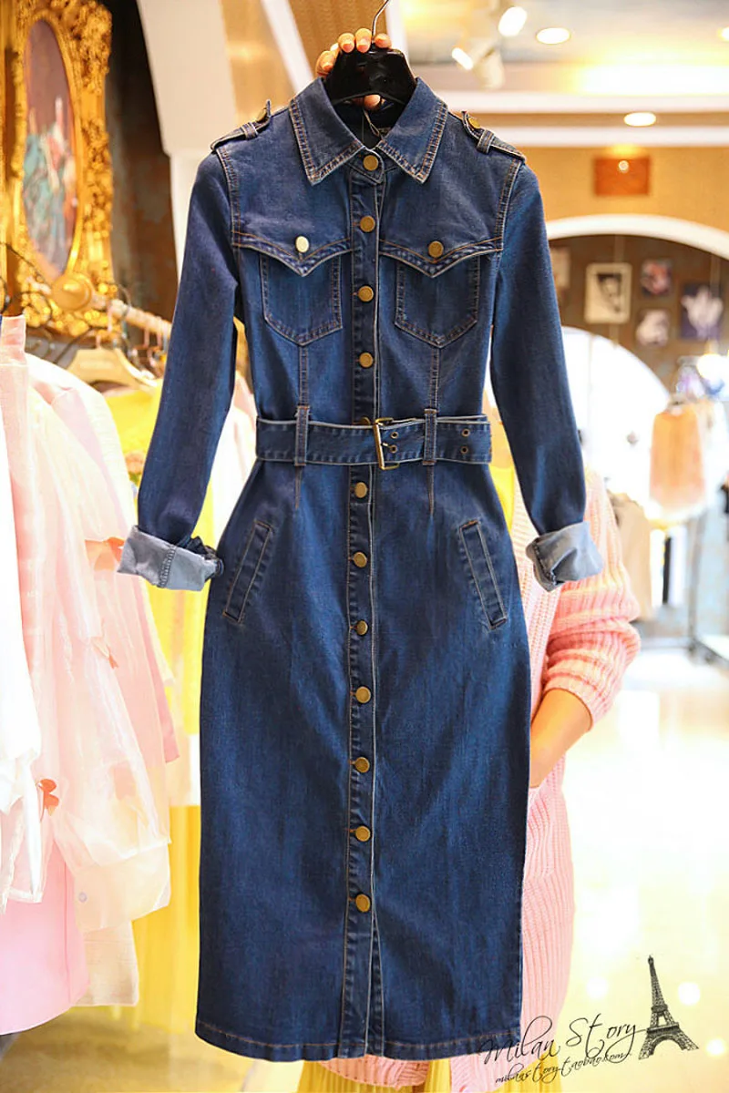 Модное женское весеннее новое длинное платье с лацканами в стиле ретро