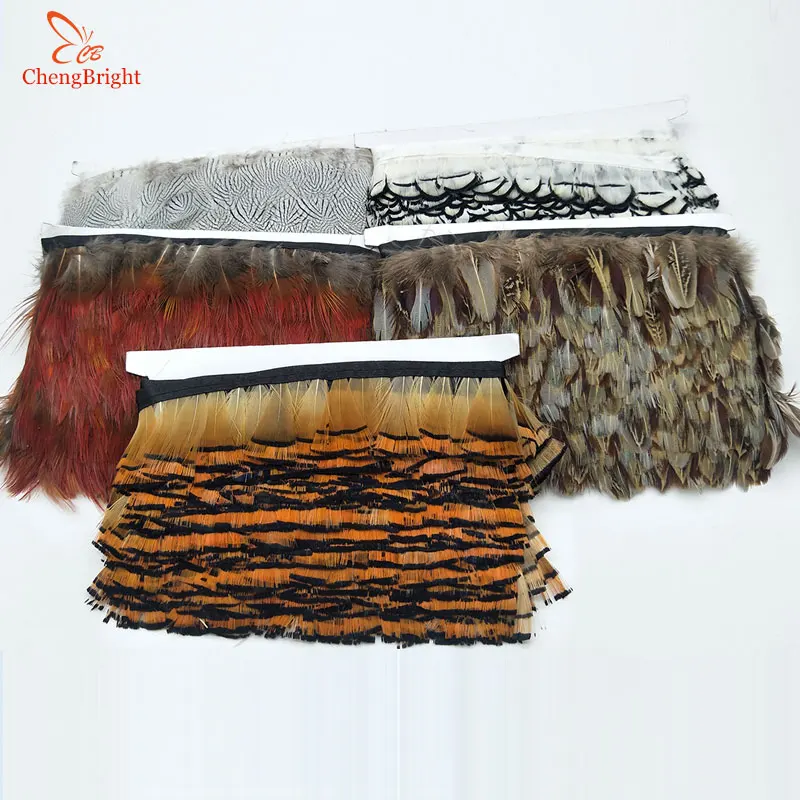 

ChengBright New! Wholesale high quality 1 yards Pheasant feathers ribbon, feather width 4cm-6cm DIY clothing accessories Plume