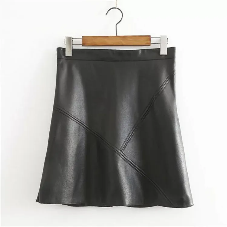 Стильная искусственная кожа молния юбка пикантные Для женщин партия Bodycon Тонкий