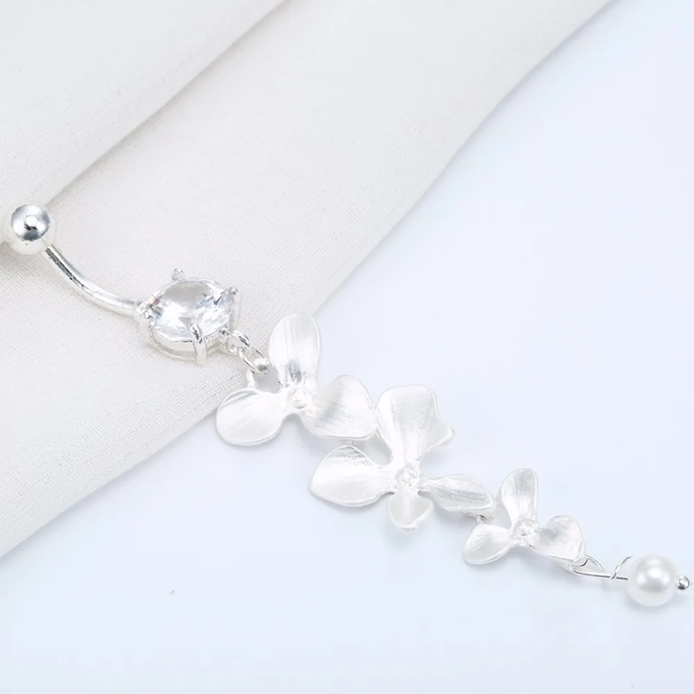 Женское кольцо для пирсинга живота Kinitial ювелирное изделие в форме цветка орхидеи