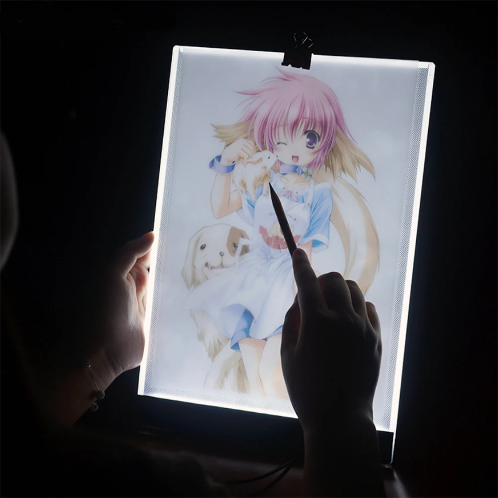 USB LED A4 Бумага привело скопировать Pad стол Книги по искусству Рисование Трассировка Трафарет совета touch Тип Книги по искусству ist стол плиты дети написание картина Планшеты графический планшет
