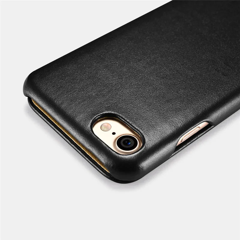 Ультра тонкий чехол для iPhone 7 8 роскошный загнутый край натуральная кожа защитный