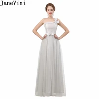 janevini one shoulder light gray women bridesmaid dresses long party dress elegant formal dresses adults gown robe demoiselle
