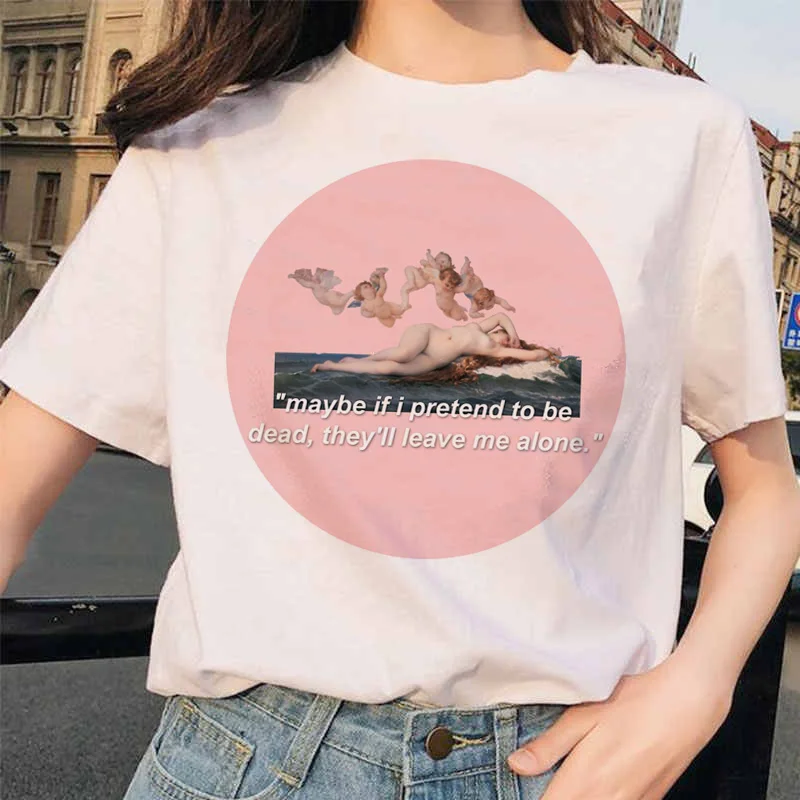 Angel Fashion Tees футболка Ullzang женская футболка с принтом Harajuku 90s Kawaii Одежда Футболка Топ летний Vogue grunge women ulzzang - Цвет: 4908