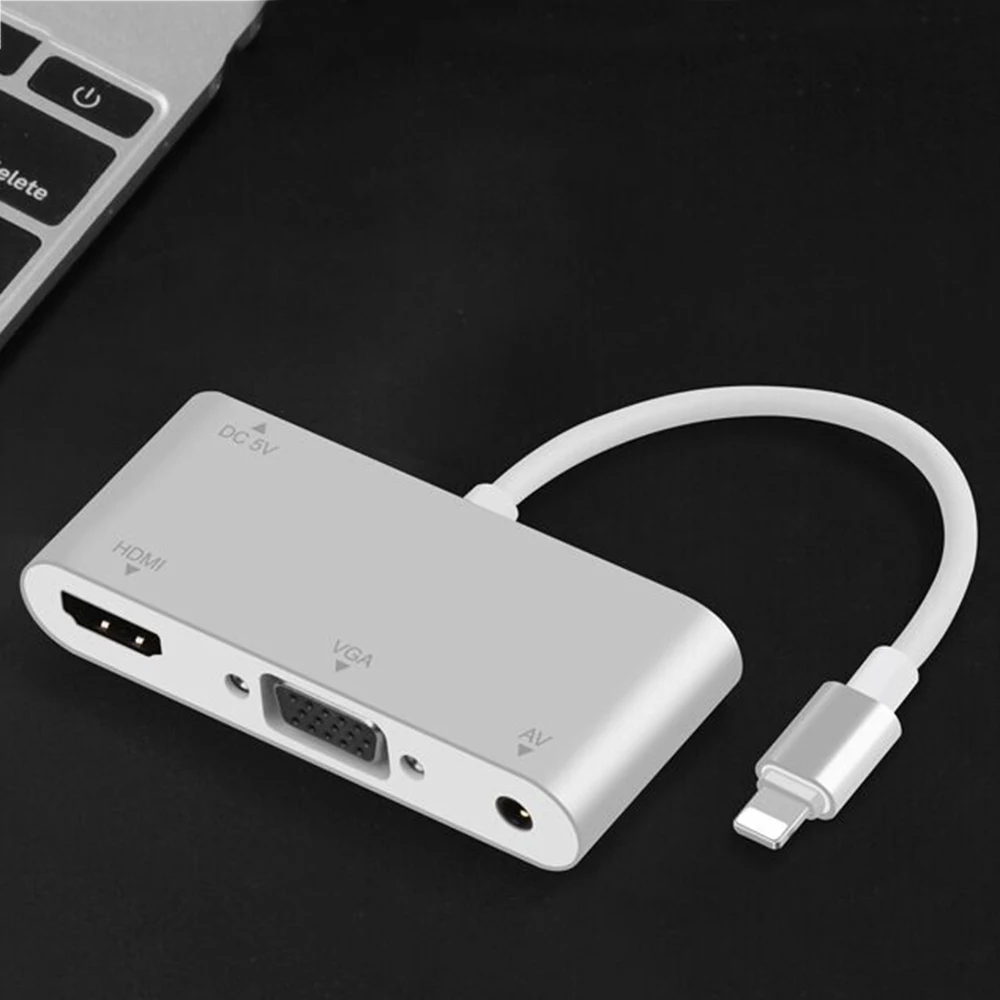 HDTV OTG кабель системы освещения к HDMI VGA 3,5 мм адаптер аудио видео адаптер для молнии расширяет HUB для iPhone/iPad Air