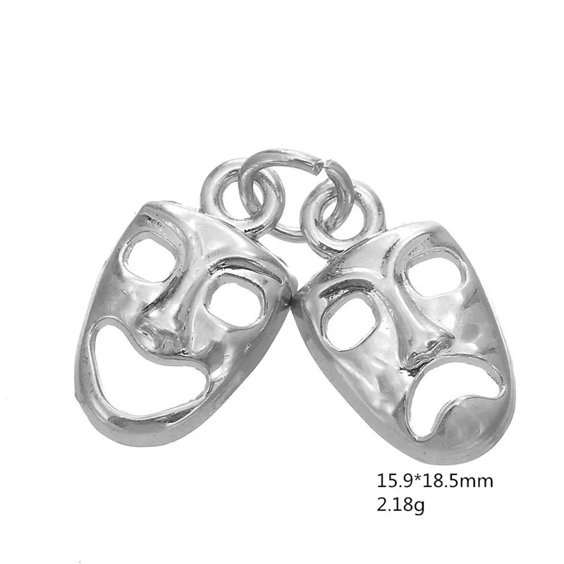 Teamer 10 шт./лот металлический сплав цинка Цвет родий ящерица Маска Шарм для