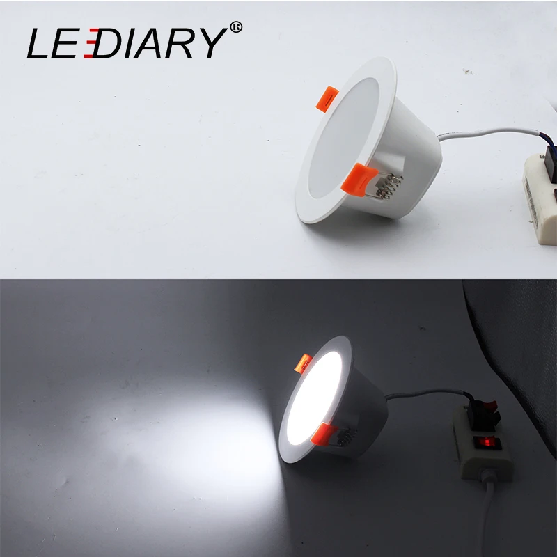 LEDIARY-luces LED descendentes inteligentes, Sensor de Radar, 75mm, agujero de corte 110-220V, 5W, 7W, 9W, lámpara empotrable de techo para Sensor de garaje para pasillo o baño