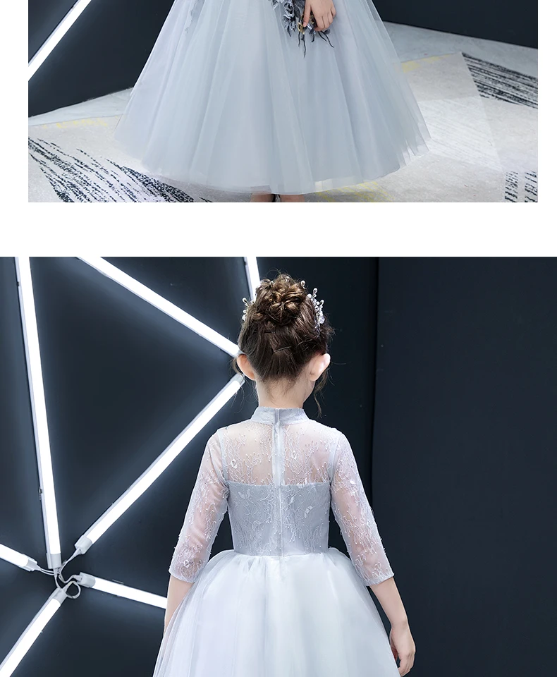 Высокое качество ручной работы вечерние платья для девочек Vestido daminha Casamento бальное платье для девочек в цветочек платья для свадьбы От 4 до 12 лет