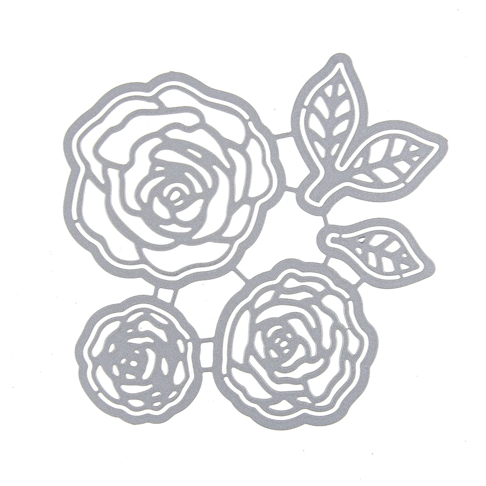 Цветы Листья металла резки штампы корсаж розы Шаблон зеркало Трафарет DIY