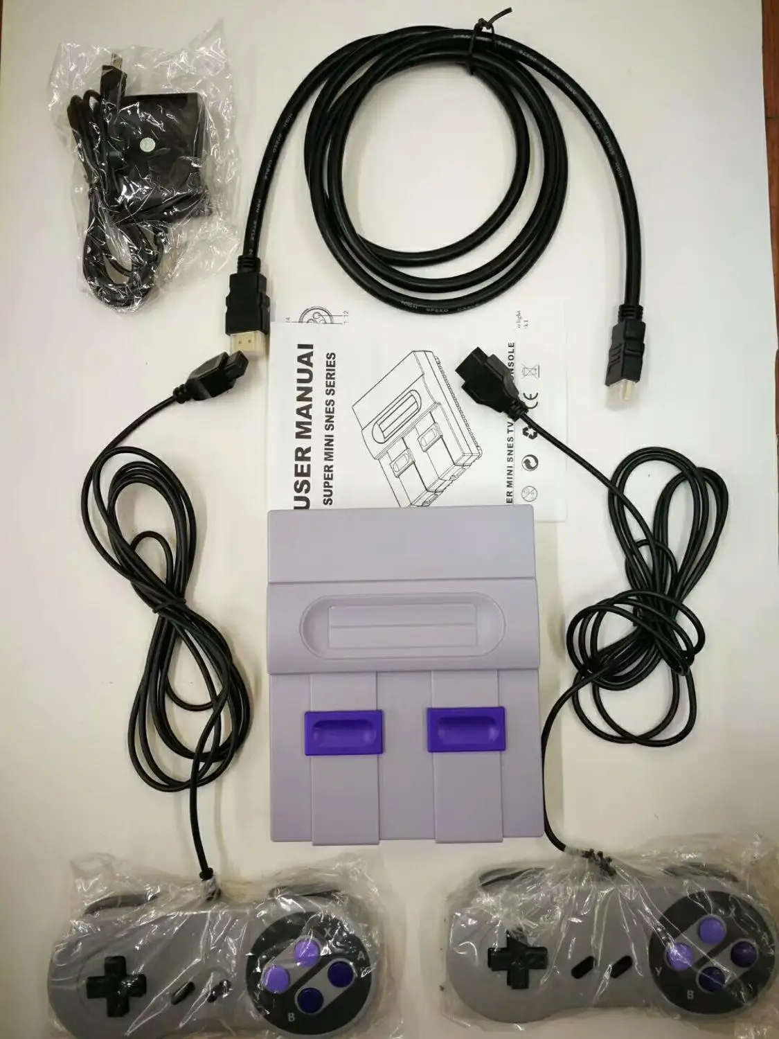 no Box Мини HD HDMI ТВ Видео игровая консоль ручной ретро семейная игровая консоль встроенный 821 классический для SNES игр двойной геймпад PAL& NTSC - Цвет: no Box