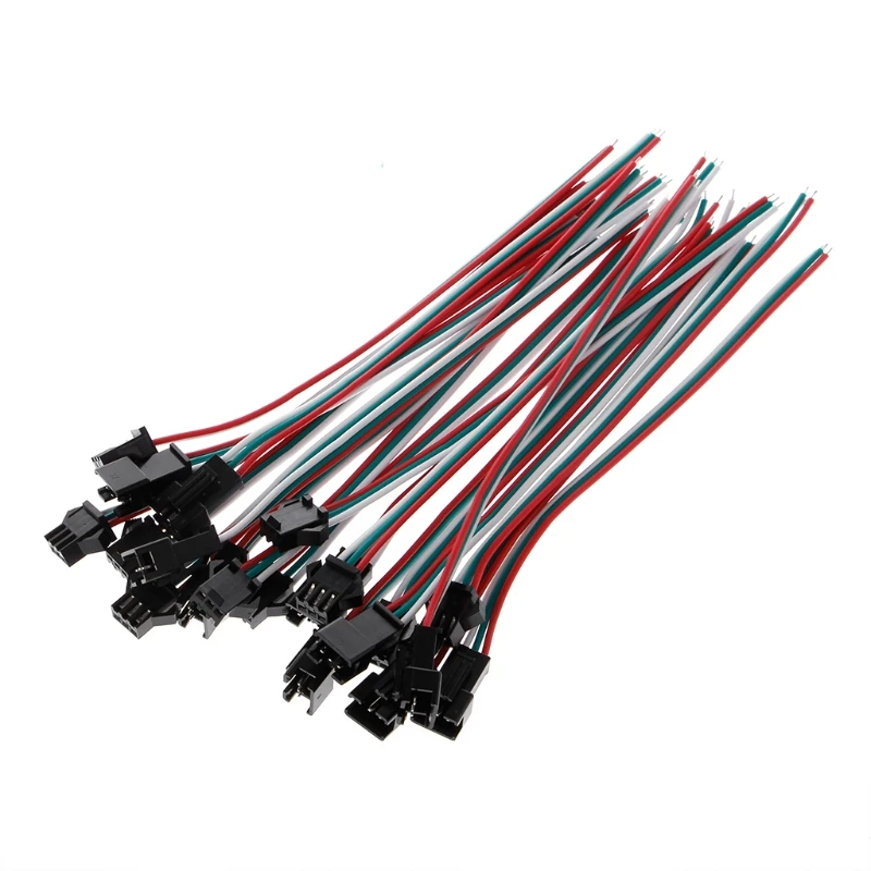 10 пар 3 Pin JST SM штекер разъем кабеля для WS2812B WS2812 WS2811 Светодиодная лента лампа L15|3 pin