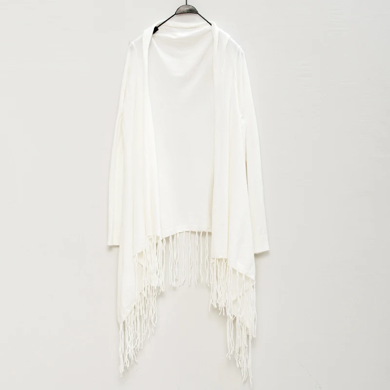 Lggs осень Для женщин с длинным рукавом пончо кашемир Ленточки Кардиганы зимний