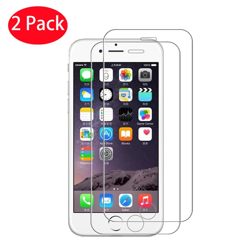 2 шт защита экрана закаленное стекло для iPhone X XS MAX XR 8 7 6 6s Plus Защитное 5 5s SE 4 4s