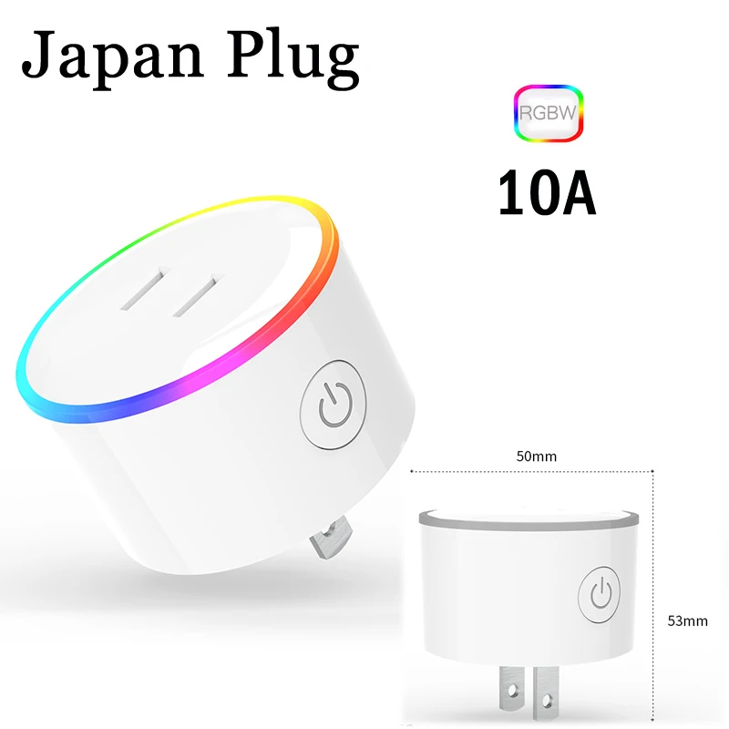 ASEER Tuya умная розетка, ЕС Wi-Fi розетка, RGB светодиодный режим сцены US mini wifi розетка, таймер разъем Alexa Google IFTTT