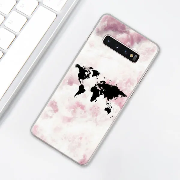 006 Карта мира чехол для телефона для samsung Galaxy S10e S10 плюс S7 S8 S9 Plus, Note 8, 9, 10, плюс S10 5G M20 M30 жесткий чехол Coque - Цвет: 006