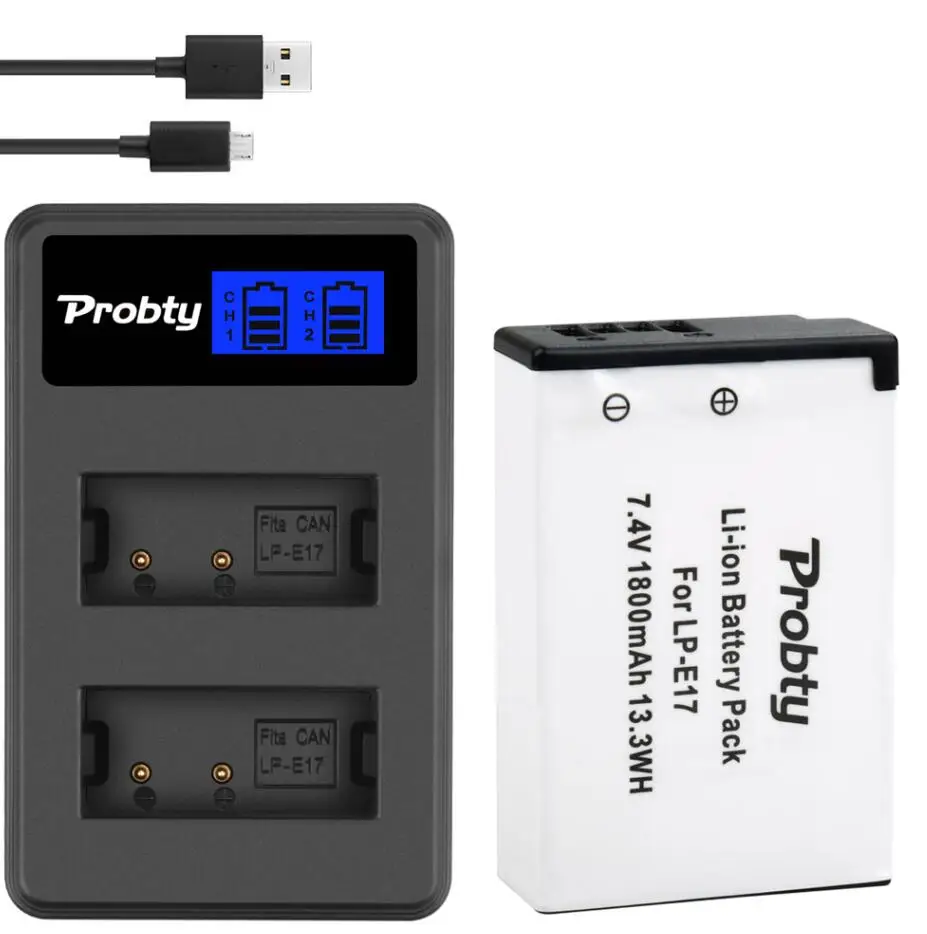 1battery withCharger Для canon LP E17 LP-E17 Батарея для цифровой однообъективной зеркальной камеры Canon EOS 77D, Rebel T6i, T7i, 750D, 760D, 800D, 200D, 8000D, M3, M5, M6, T6s, X8i, SL2 - Цвет: 1battery withCharger