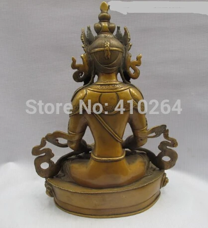 SCY Тибет Буддизм Медь Бронза Амитаюс Кван-Инь Бодхисаттва Статуя скидка 30% | Дом и